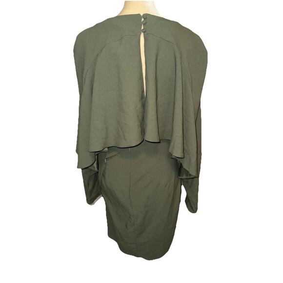 ASOS Design Olive Cape Dress Size US 8 - Picture 4 of 7